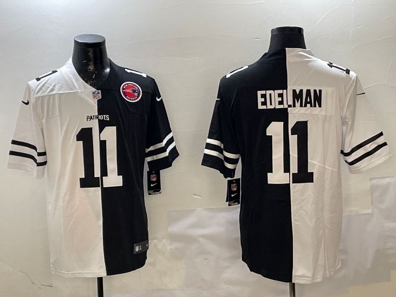 Men New England Patriots #11 Edelman White Black Fashion 2025 Nike Limited NFL Jersey style 2->green bay packers->NFL Jersey